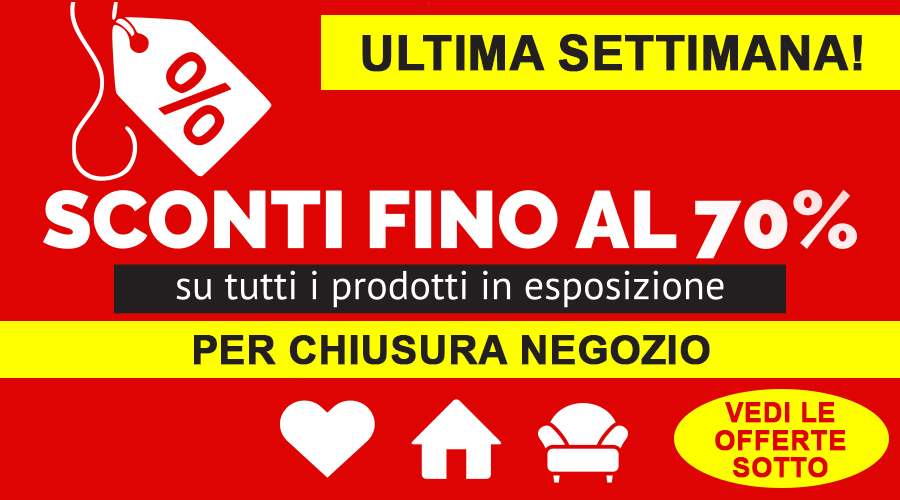 Grandi sconti fuori tutto. Sconti fino al 70 per cento